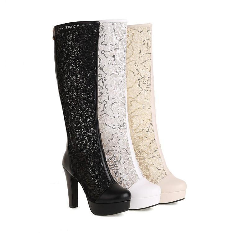 High-top Mesh Sandal Boots