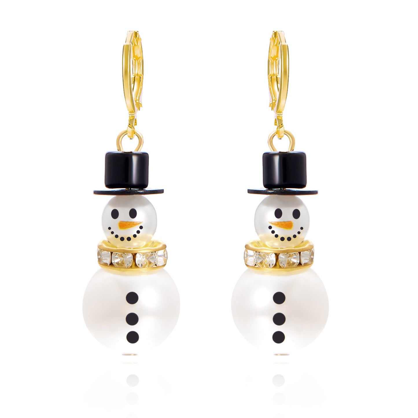 Christmas Snowman Pendant Earrings