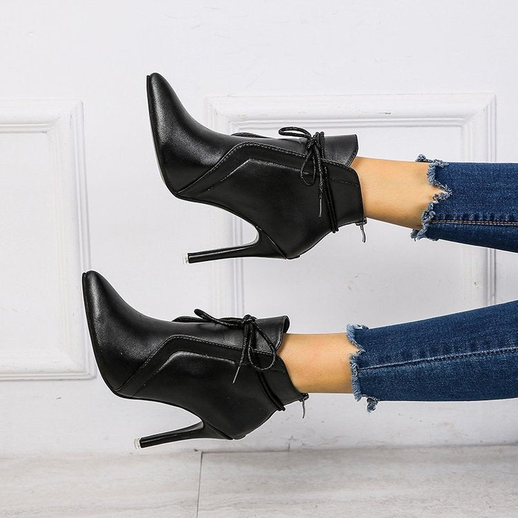 lace-up single boots
