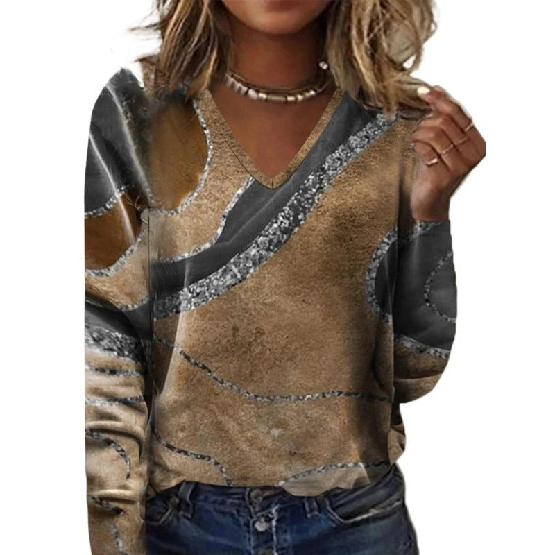 V-neck Long-sleeved Top
