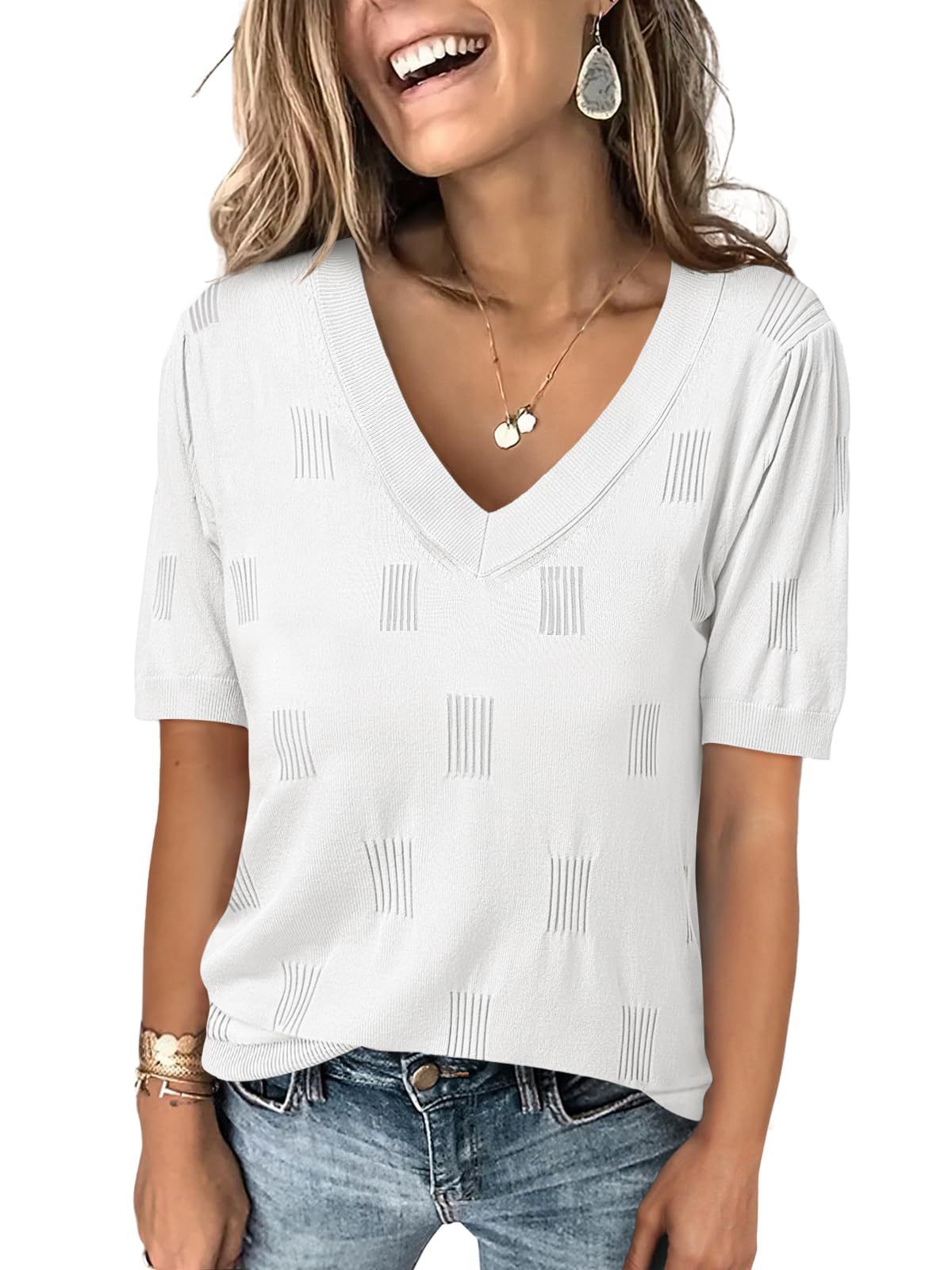 V-neck Lightweight Short Sleeves