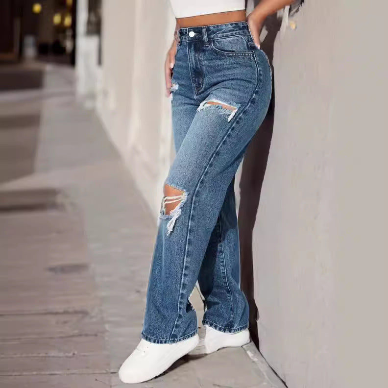 Ripped Trendy Jeans Straight
