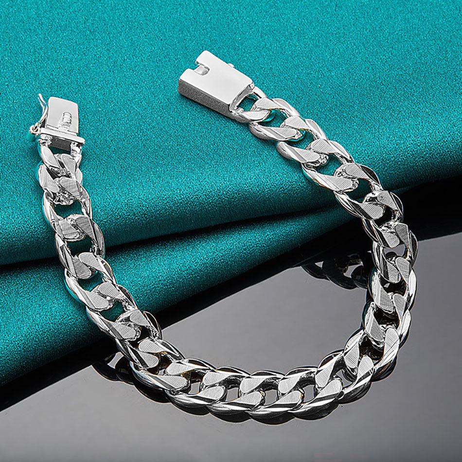 Silver Buckle Cuban Bracelet