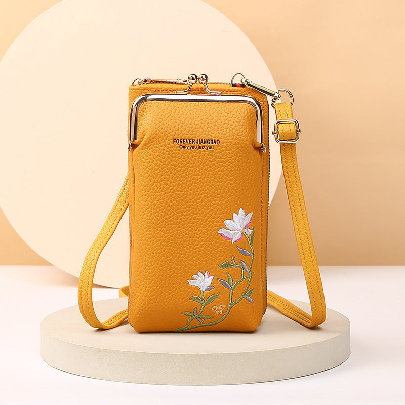 Flower Phone Bag With Lock Buckle