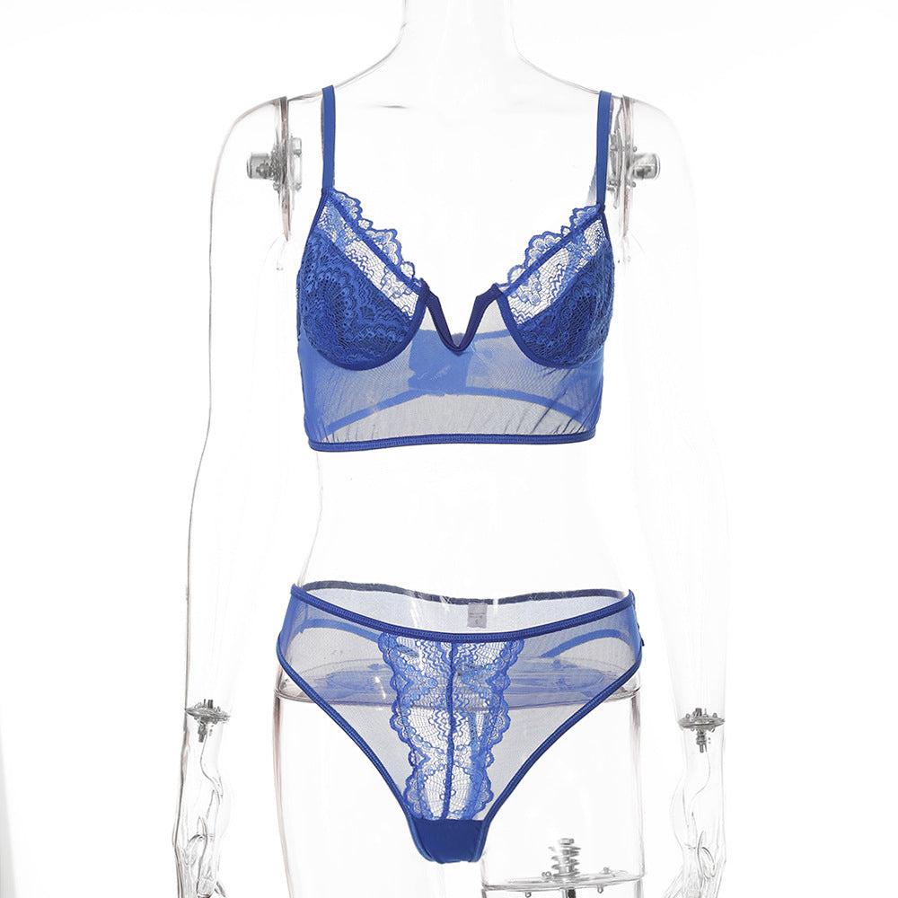 Lace flower bra set