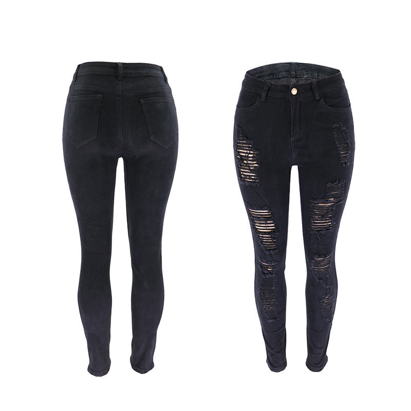 Slim-fit Multi-color Knee Ripped Jeans