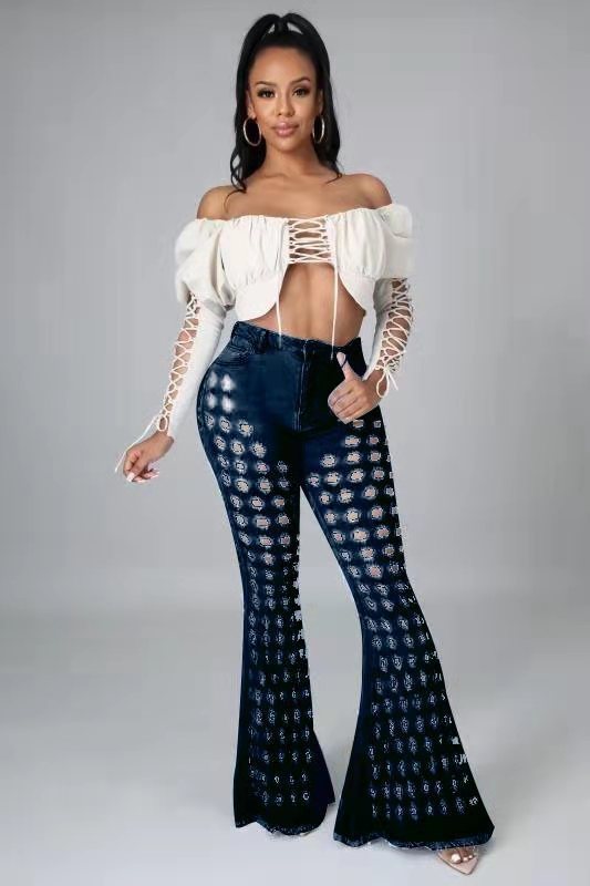 Sexy Stretch Denim Bell-bottom Pants