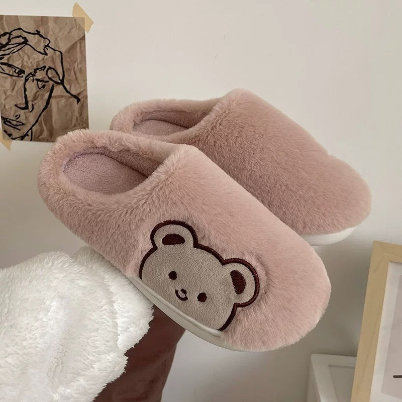 Plush Soft Bear Warm Cotton Slippers