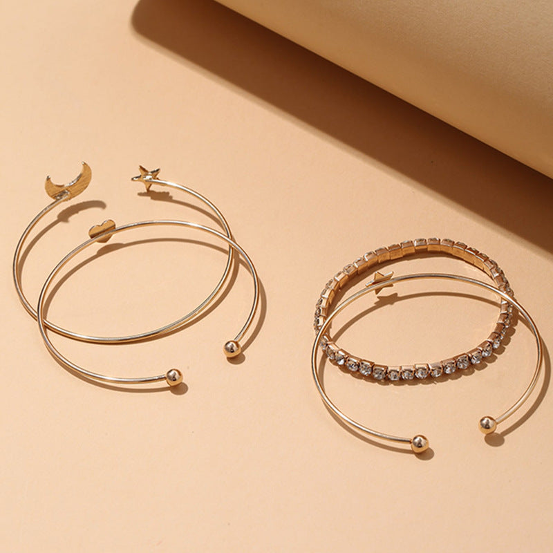 Crystal Star Moon Bracelet