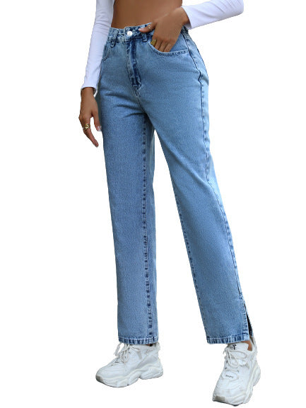 Straight Simple High Waist Trousers