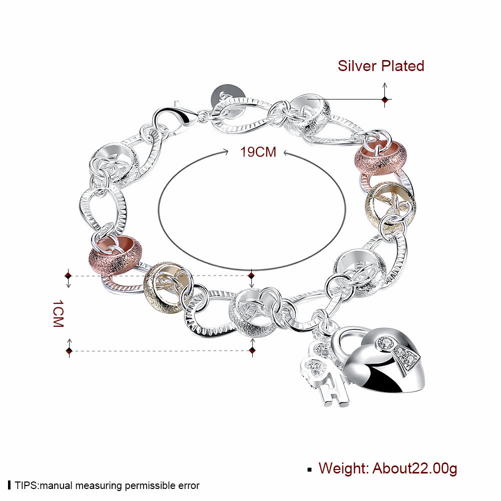 Heart Pendant Flower Bracelet