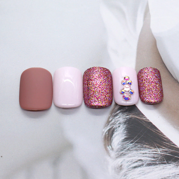 24 pieces matte metallic nails