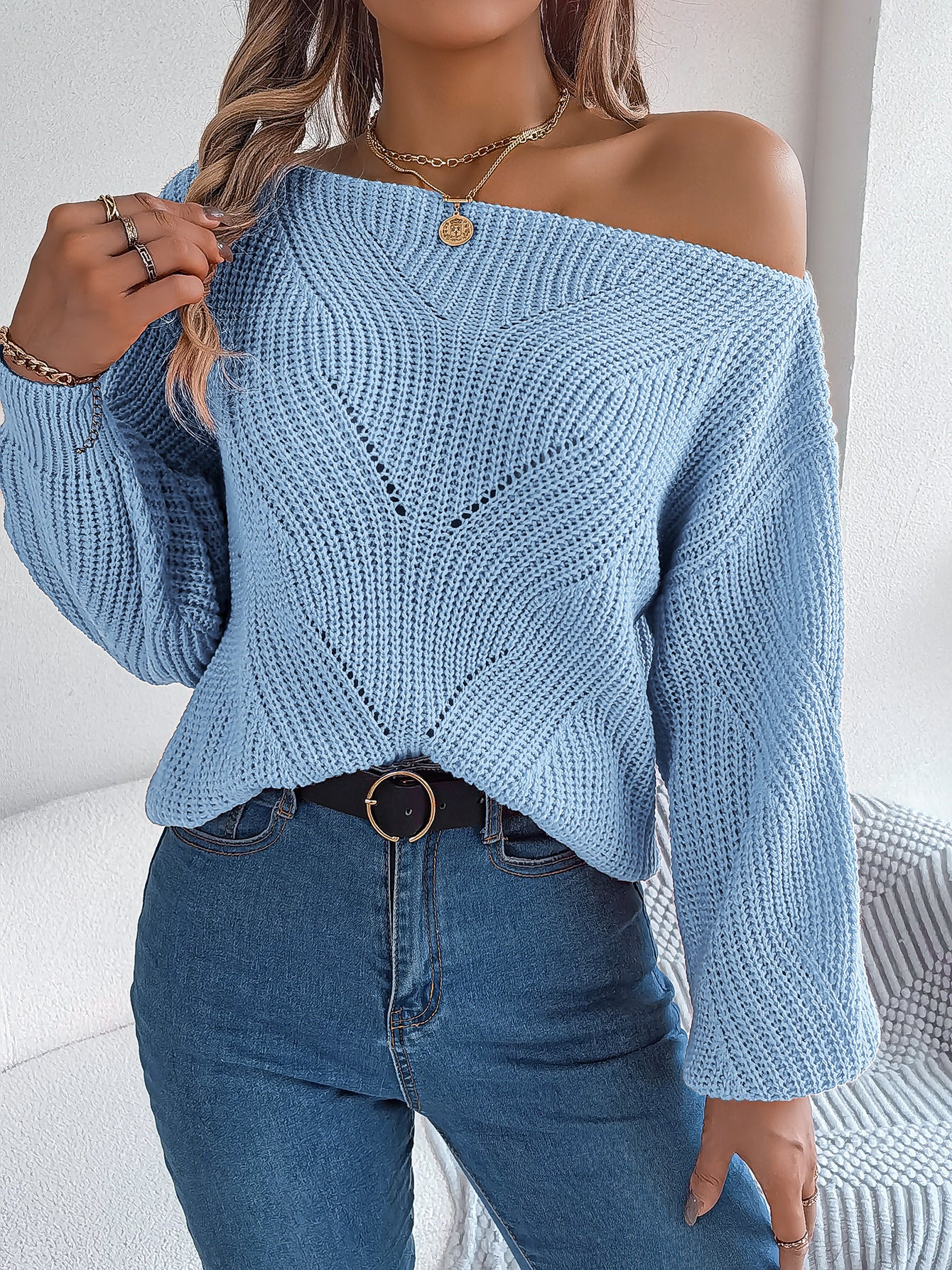 Casual Off-the-shoulder Sweater