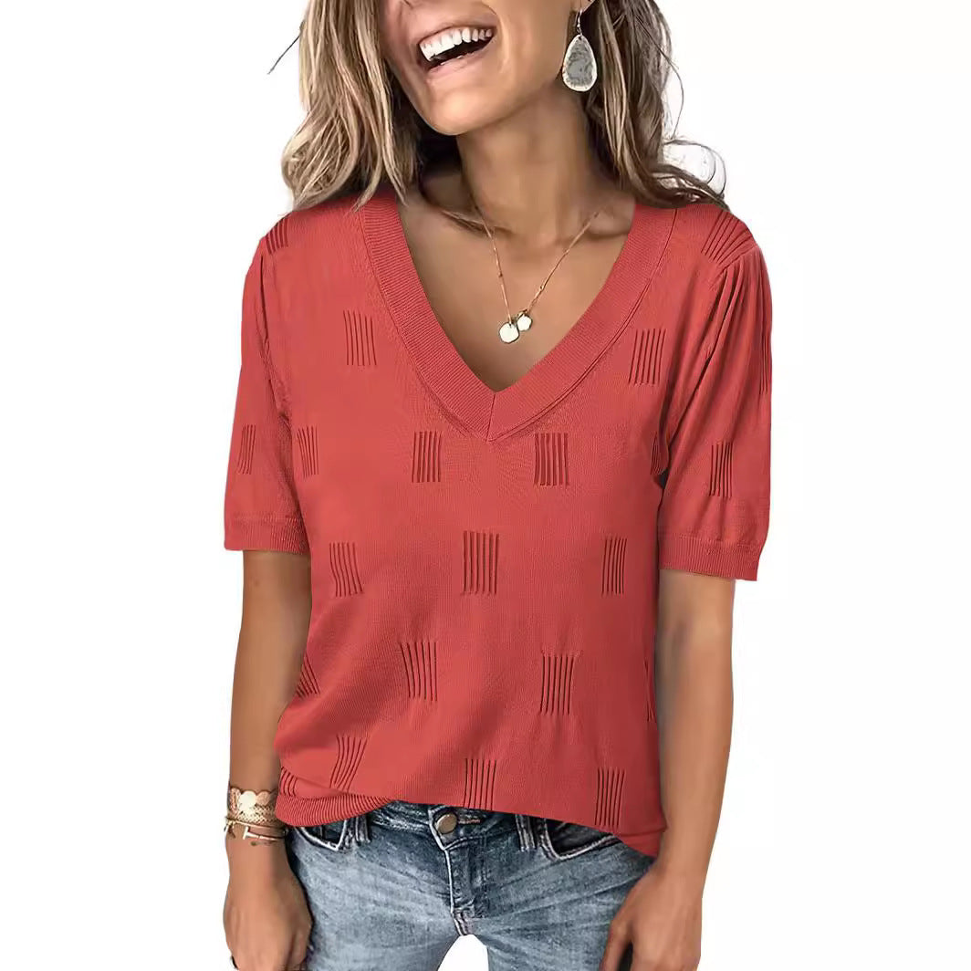 V-neck Lightweight Short Sleeves