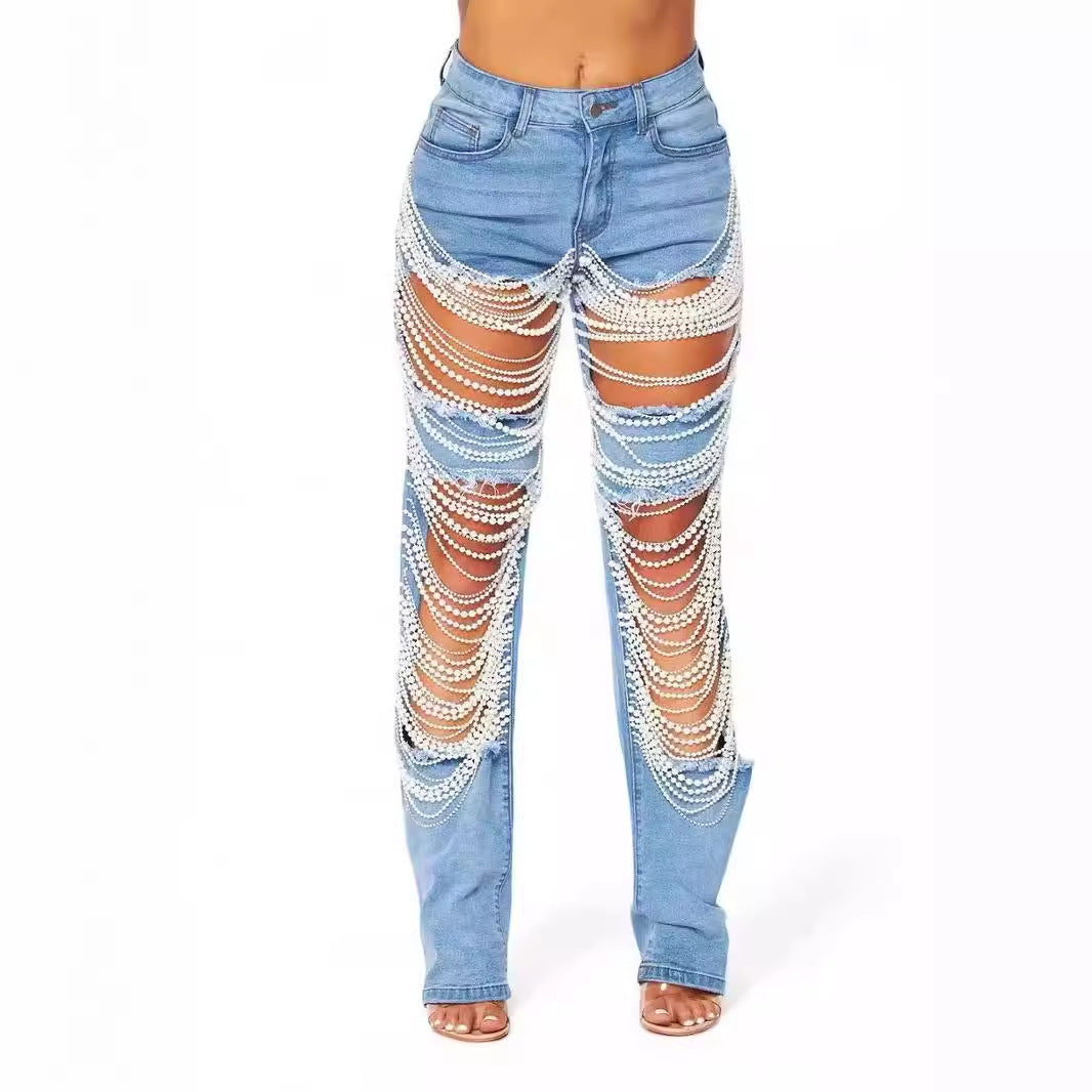 Chain Straight-leg Pants