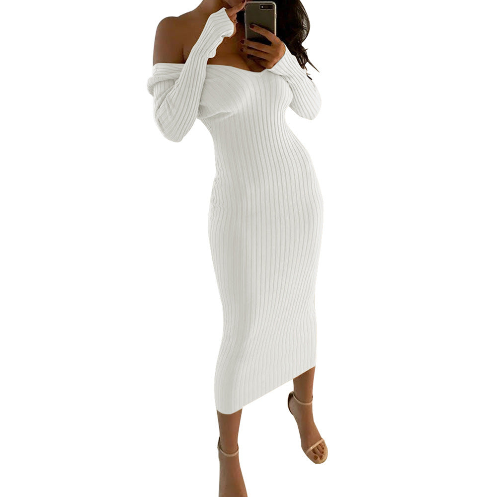 V-neck long sleeve dress