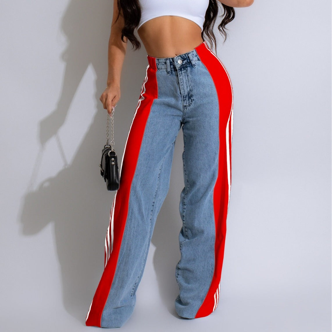"Pin Striped" denim jeans