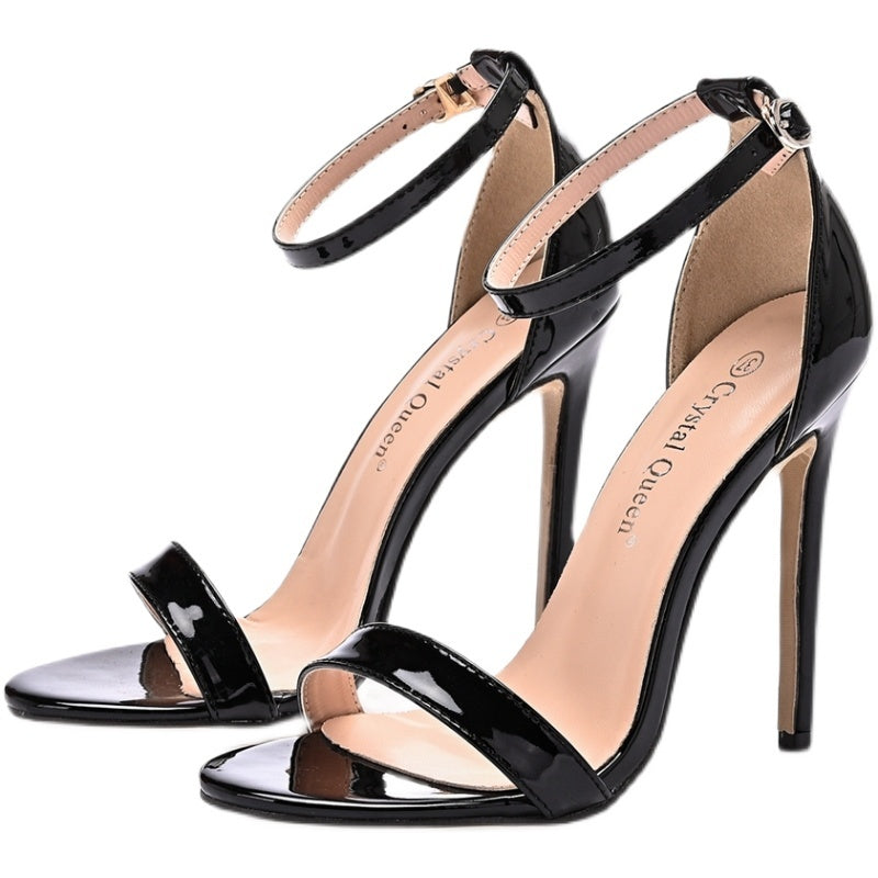 Buckle Black Peep Toe