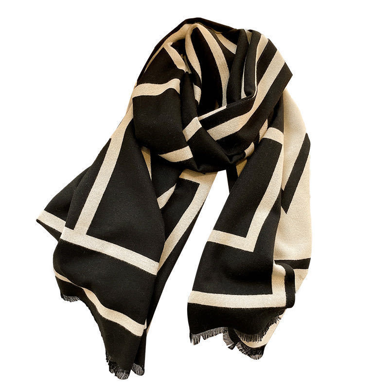 Scarf Outer Wear Warm Double-sided Long Shawl