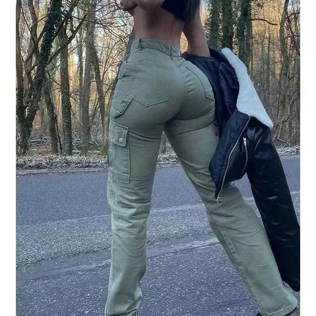 New Hip Pants High Waist Multi-pocket