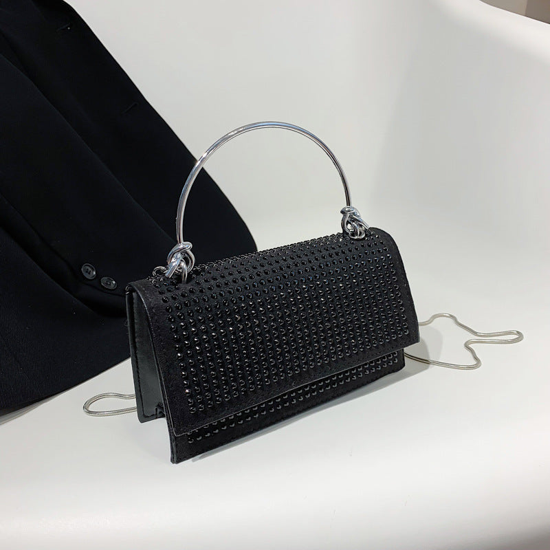 Glitter Crystals Daily Silver Black Shoulder Bag