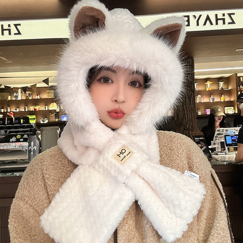 Autumn And Winter Furry Fox Ear Hat