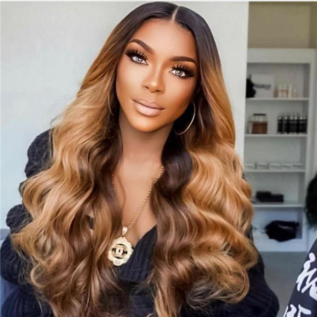 Brown Medium Part Wavy Long Hair