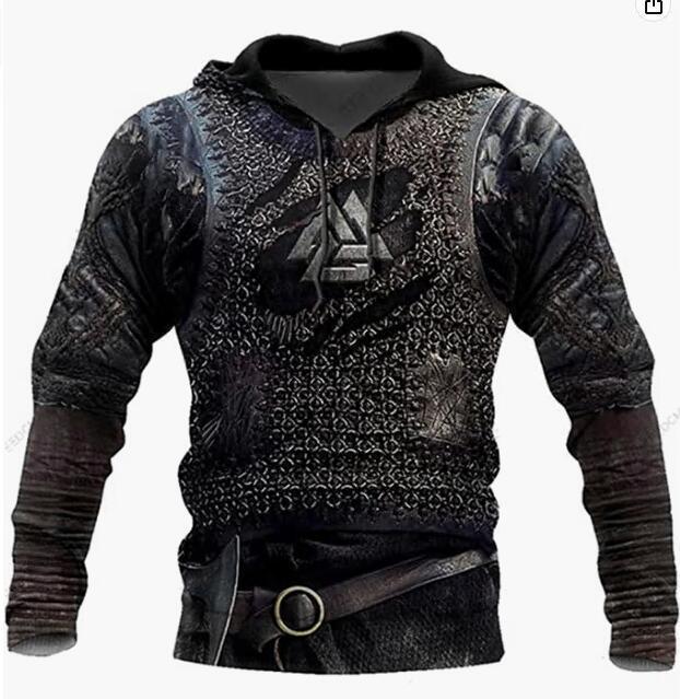 Viking Warrior Hoodie Men's Clothing