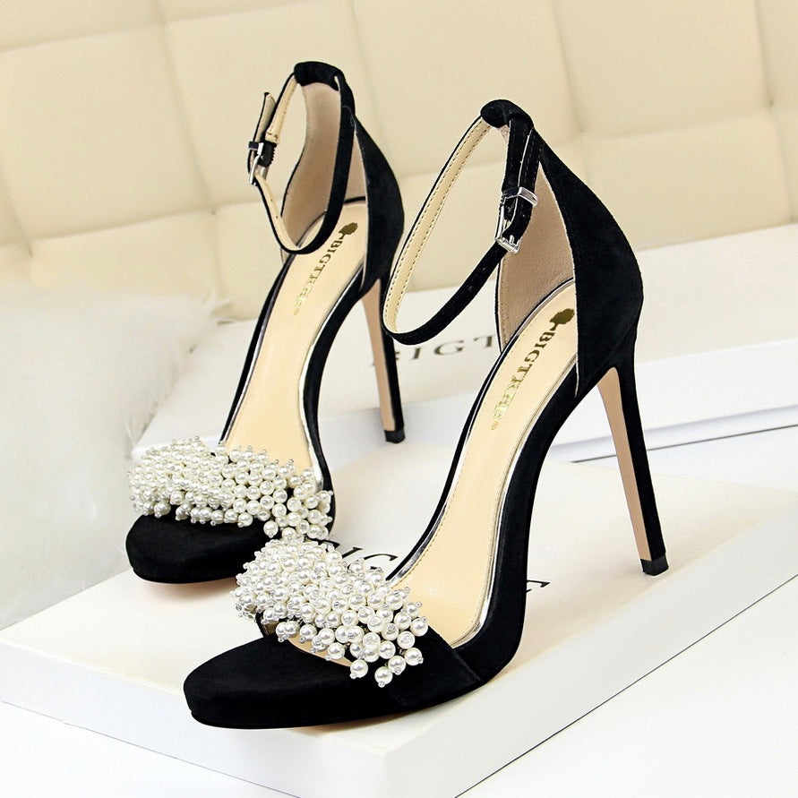 suede pearl rhinestone