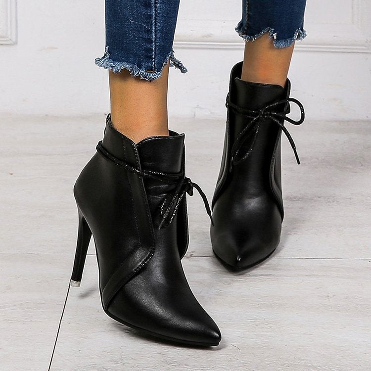 lace-up single boots