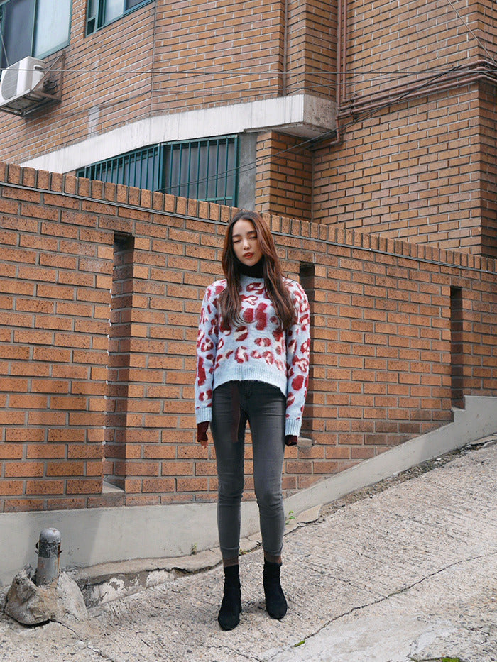 Warm Leopard Print Sweater