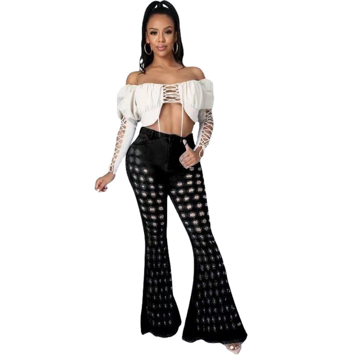 Sexy Stretch Denim Bell-bottom Pants