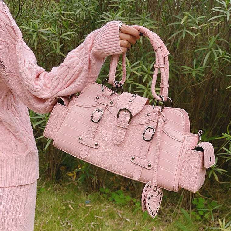 Square Rivet Hand-carrying Crossbody Bag
