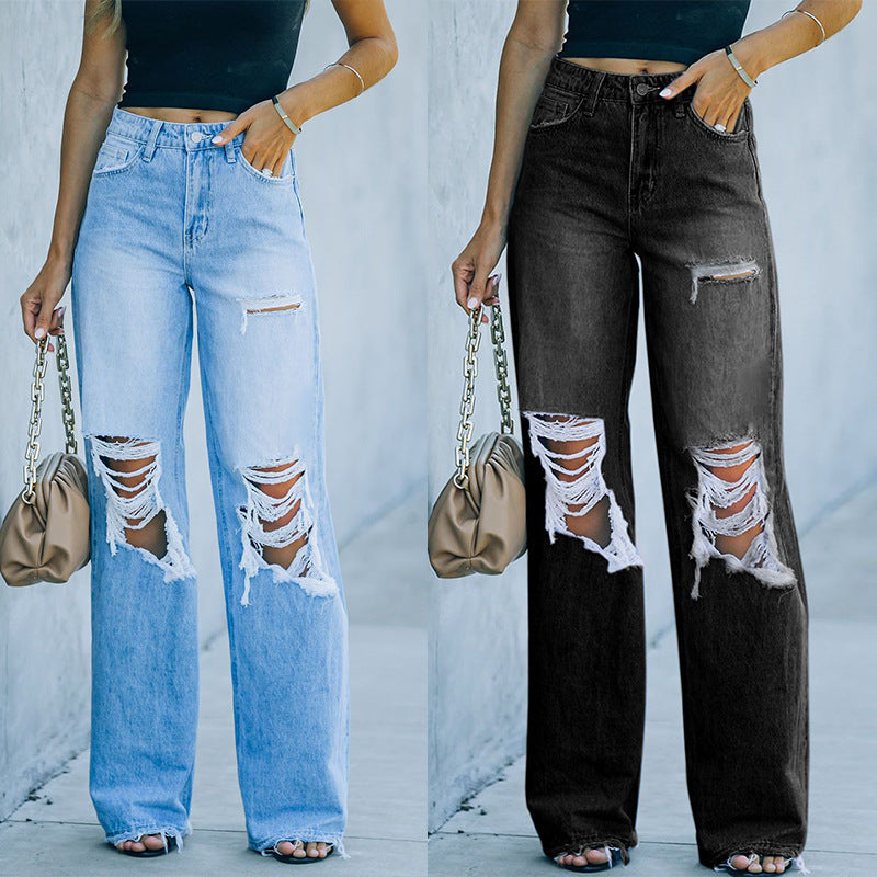 Ripped Wide Leg Pants
