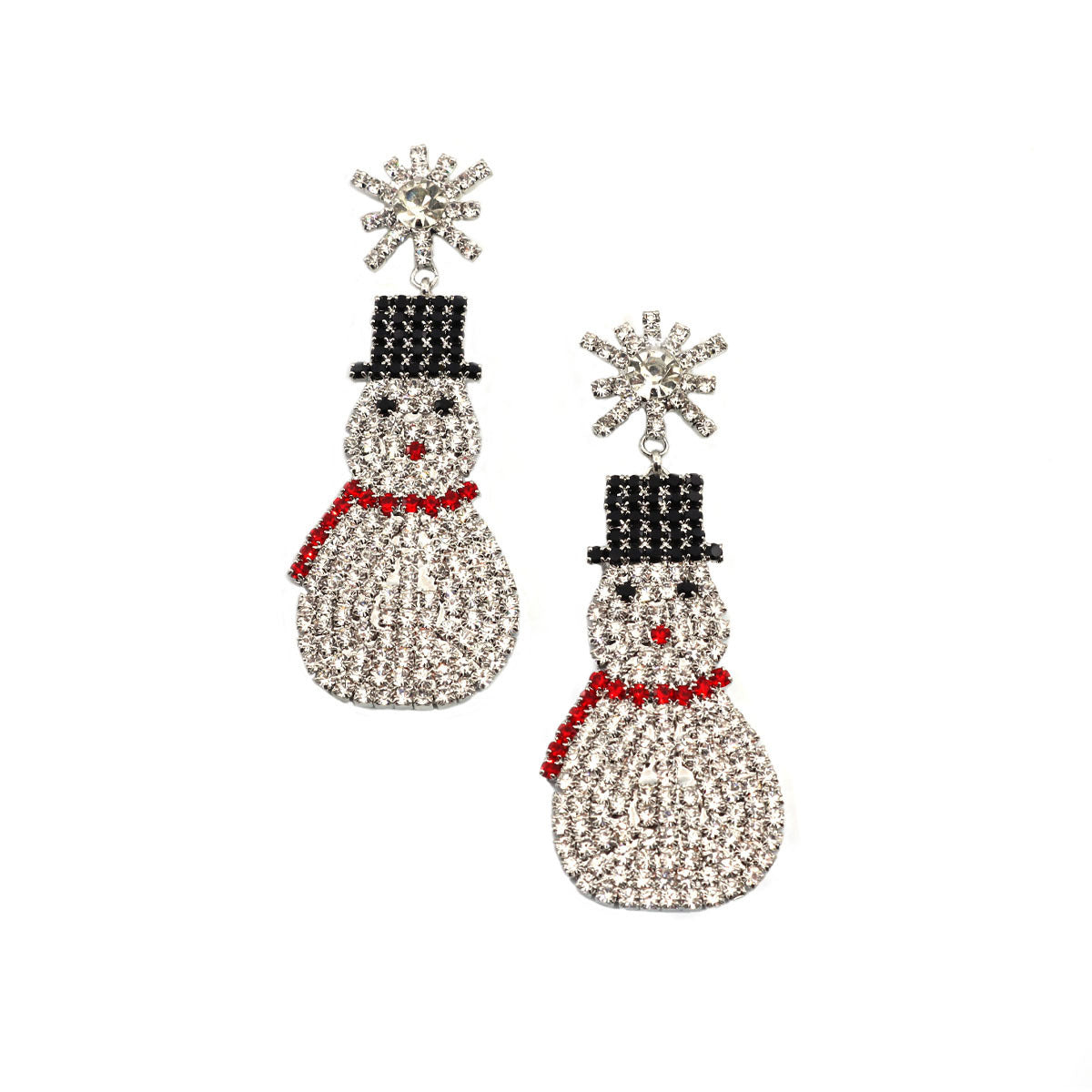 Rhinestone Snowman Earrings