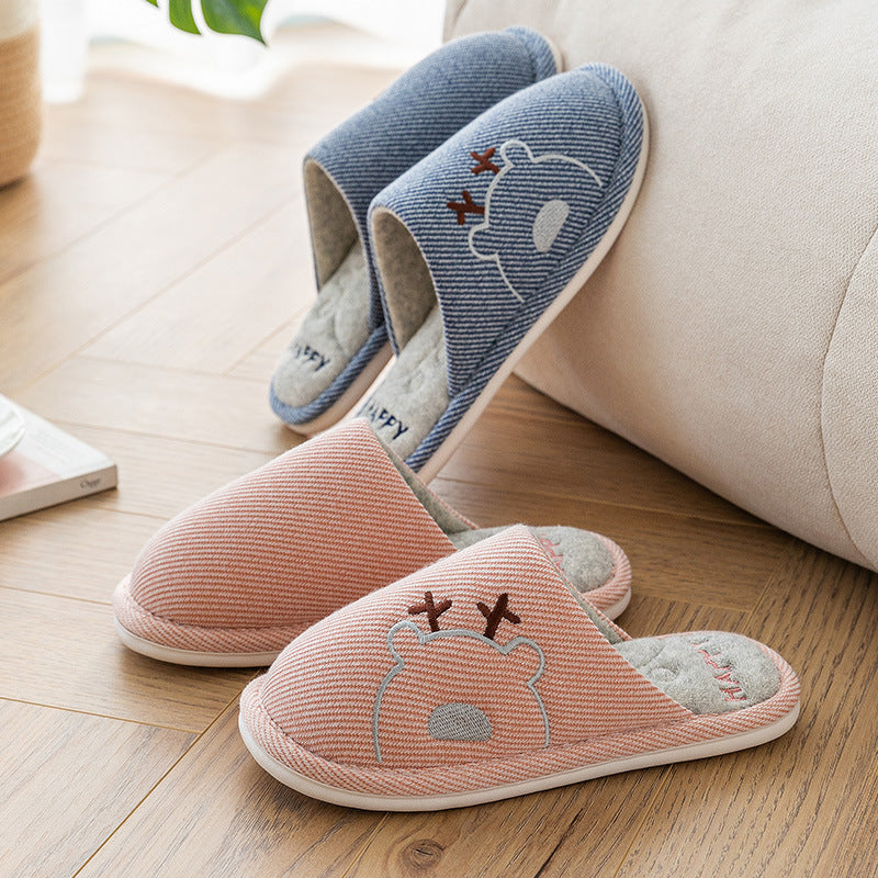 Linen Slippers House Shoes