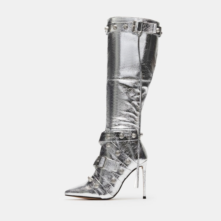 Leathern Pointed Stiletto Heel High