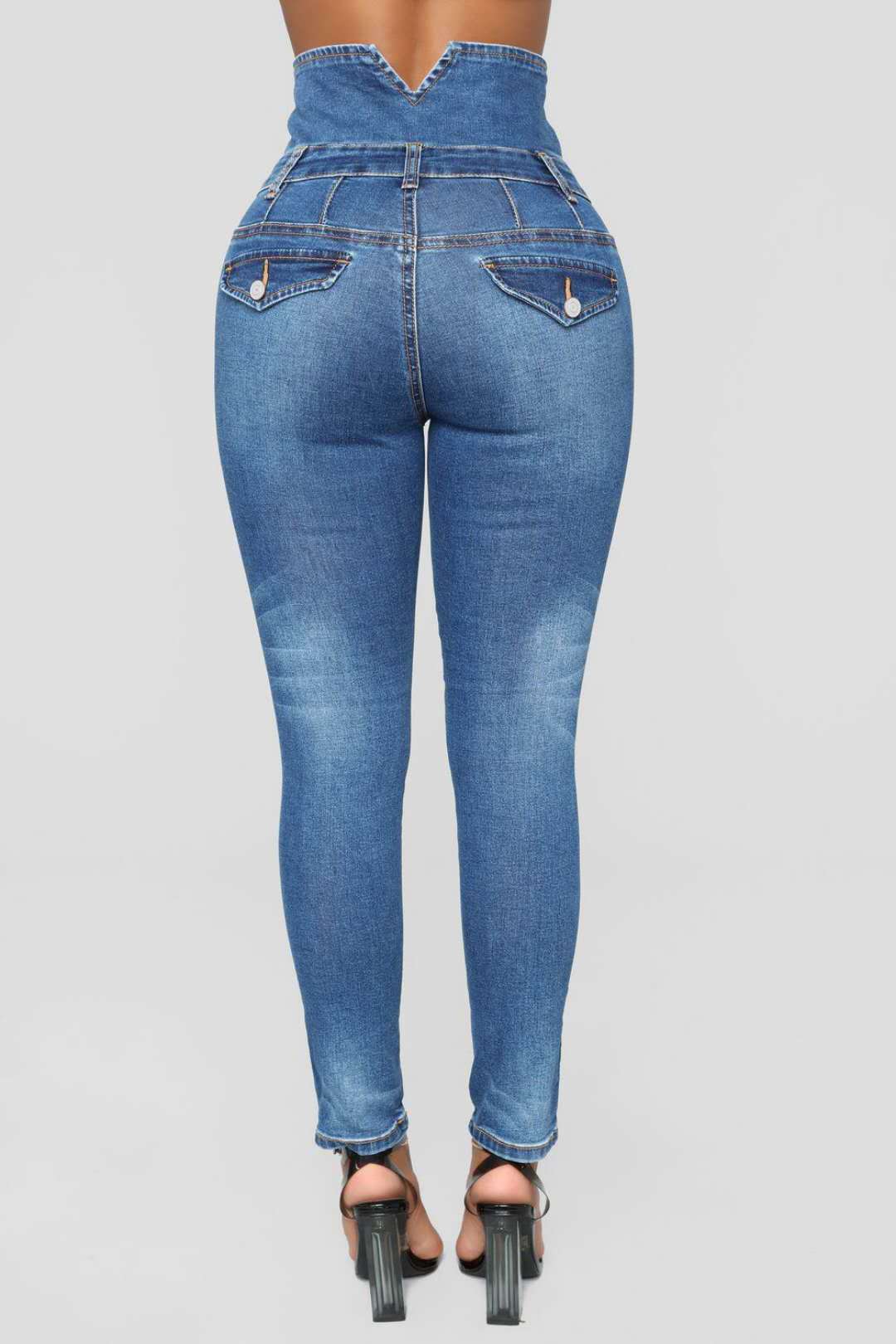 Ripped High Waist skinny Stretch Jeans