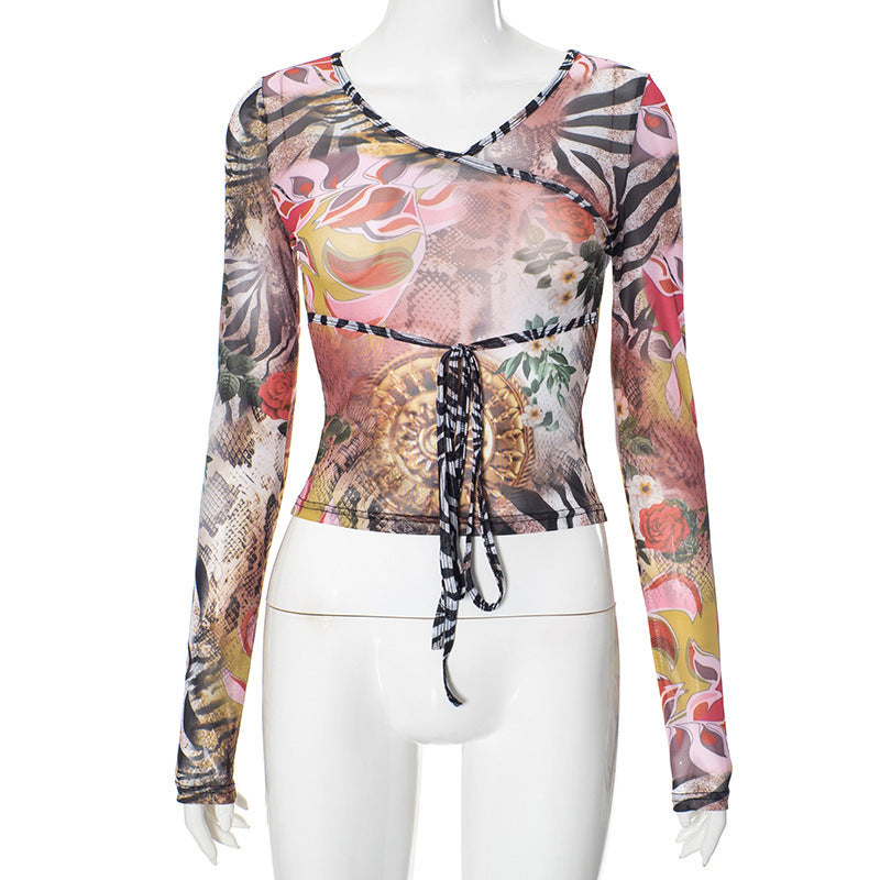 Trendy Printed Short Cross Strap