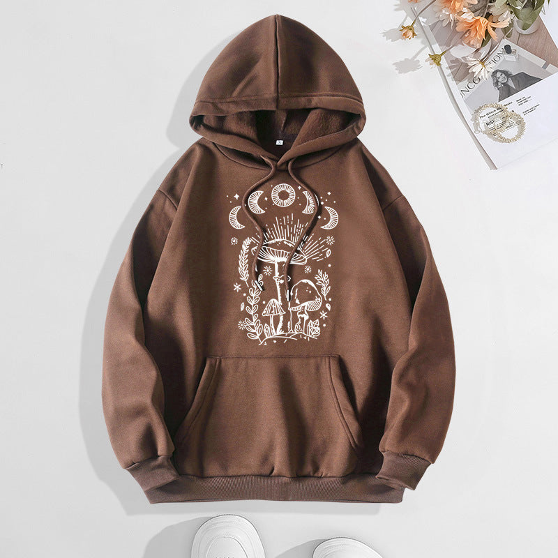 Wrap Collar Velvet Thickened Hooded Sweatshirt