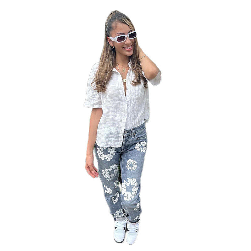 High Waist Straight Jeans