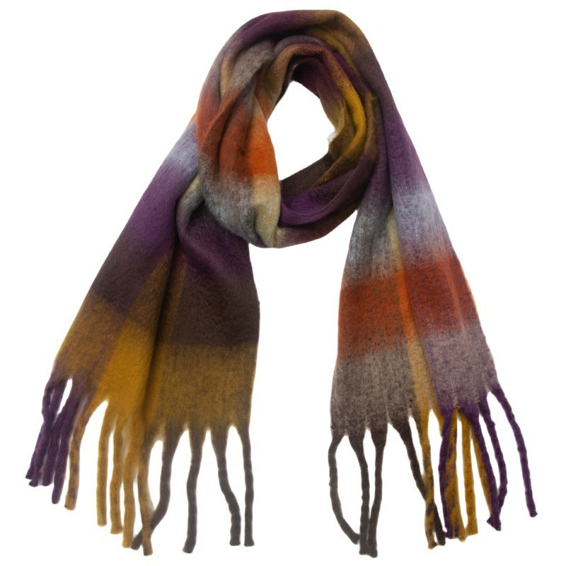 Tassel Plaid Scarf