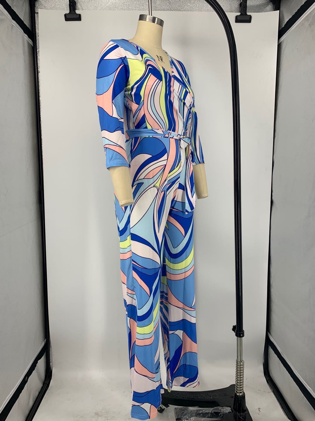 V-Neck Long Sleeve Jumpsuit
