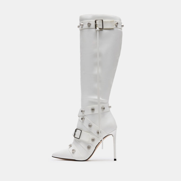 Leathern Pointed Stiletto Heel High