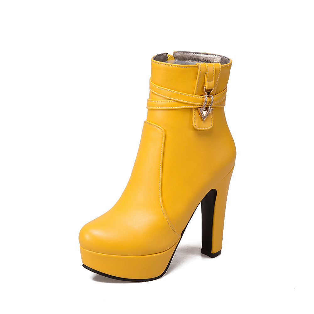 Round Head Chunky Heel Low