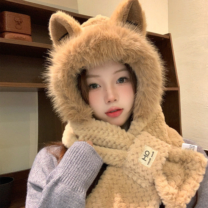 Autumn And Winter Furry Fox Ear Hat