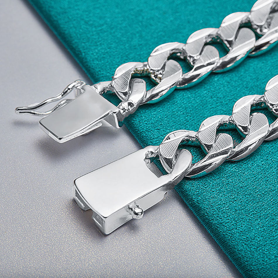 Silver Buckle Cuban Bracelet
