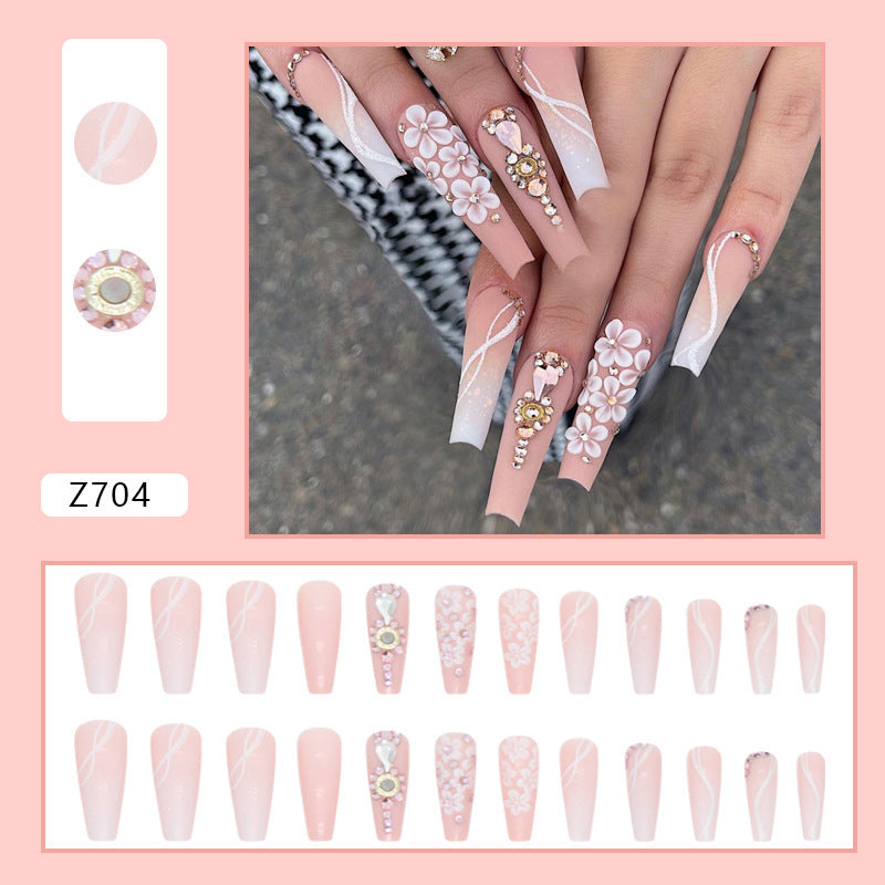 White Colorful Glitter Nails