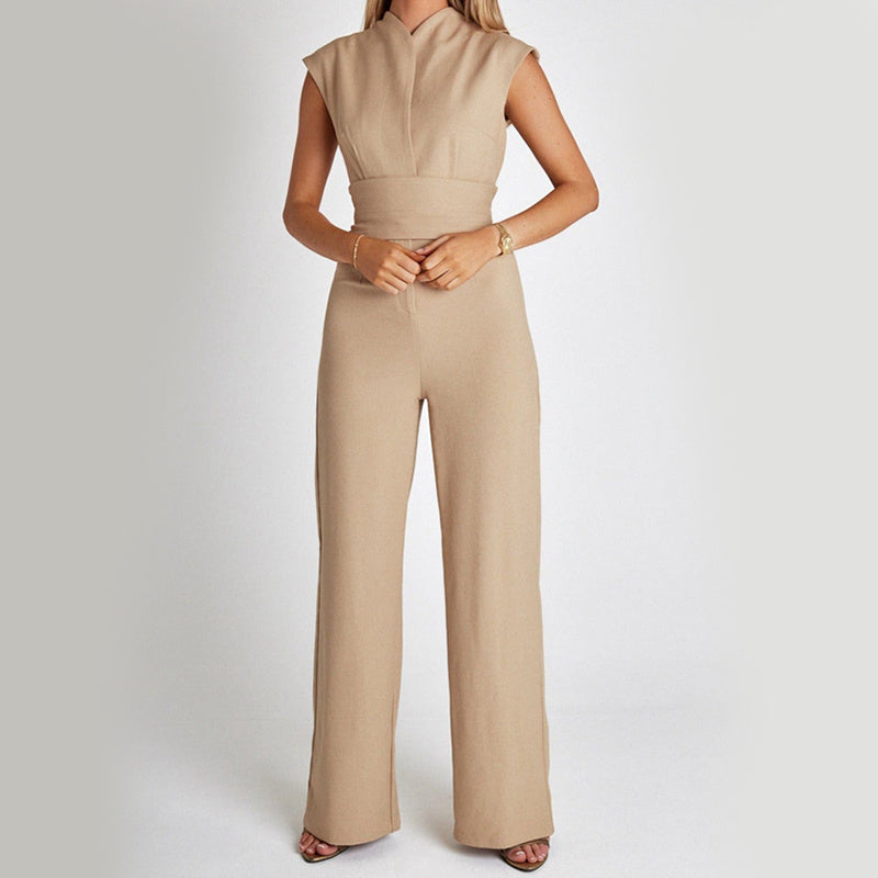 V-neck Casual Wide Leg Long Overalls