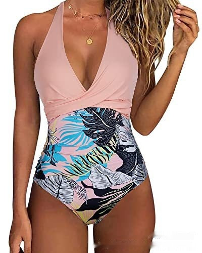 One-piece Halter Push-up Swimsuit